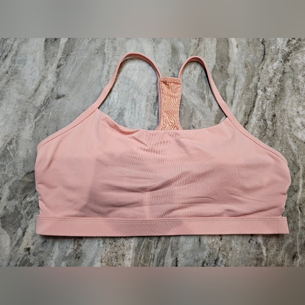 Fabletics Strappy Back Sports Bra – Pink Blush – Size XS/S